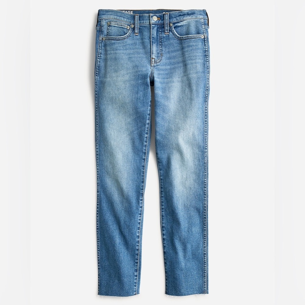 J.Crew Size 27 9" Vintage Slim-Straight Jeans Classic Denim Natural Distressed